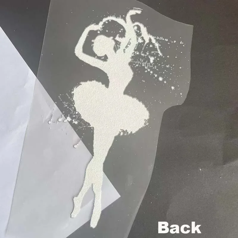 21*13 CM/parche de transferencia de calor pegatinas térmicas película de vinilo, chica de Ballet, apliques de corazón hierro en parches DIY para ropa, camiseta - imagen 4