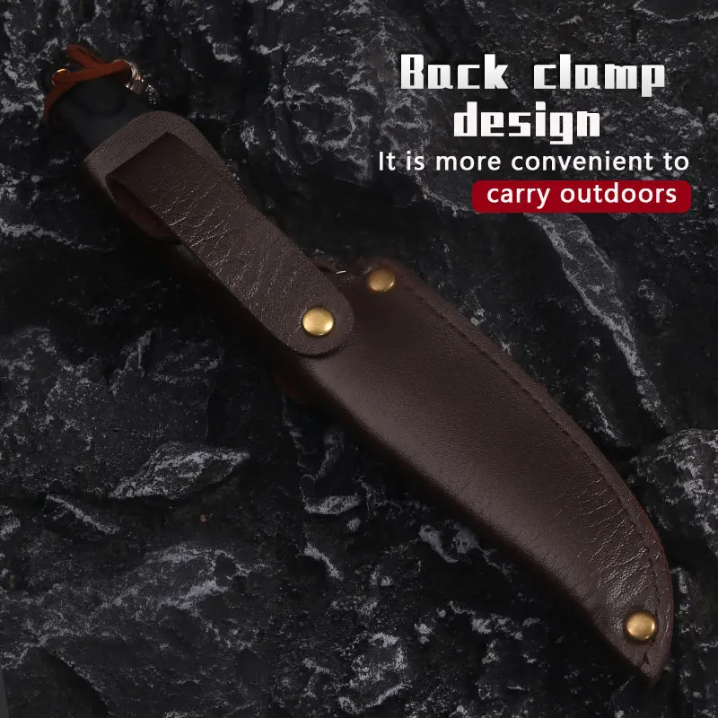 Cuchillo de autodefensa, arma fría, cuchillo afilado de supervivencia al aire libre, tácticas de supervivencia de campo de alta dureza, hoja recta de transporte - imagen 5