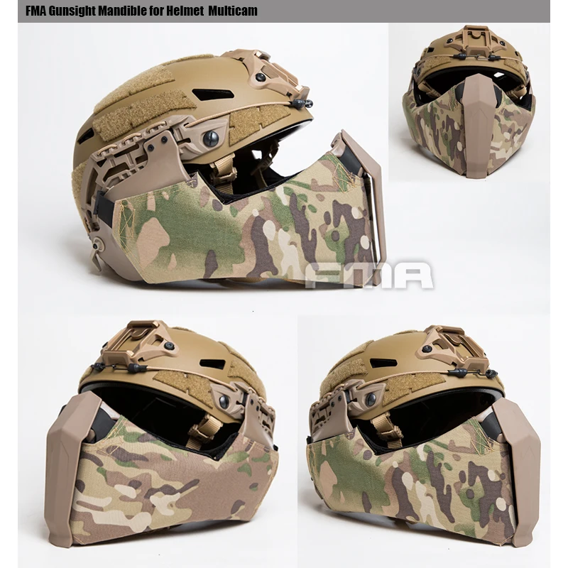 FMA-casco de protección para Paintball Airsoft, máscara de media cara, riel especial para casco táctico de corte rápido/alto - imagen 4