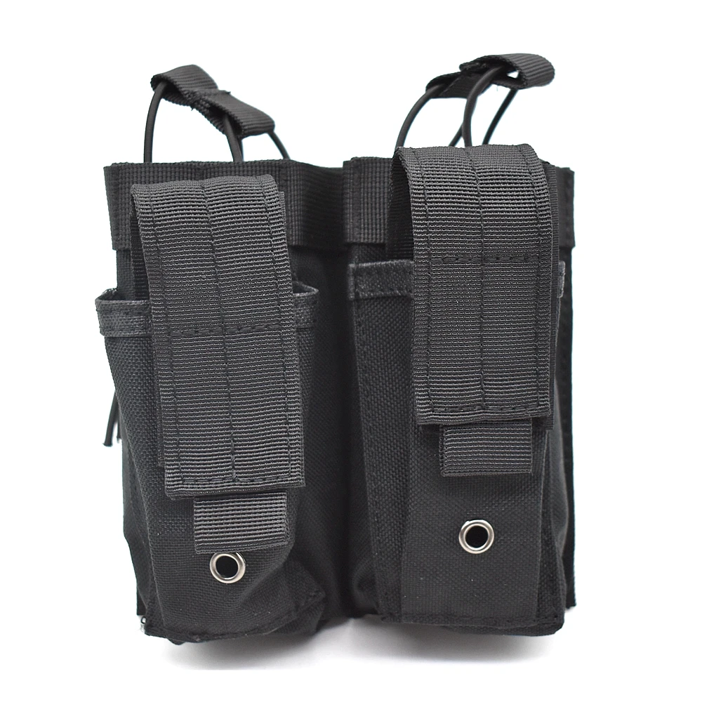 Bolsa táctica doble para revistas, cinturón MOLLE, Compatible con linternas Mags, soporte de munición de liberación rápida para rango de caza EDC - imagen 3
