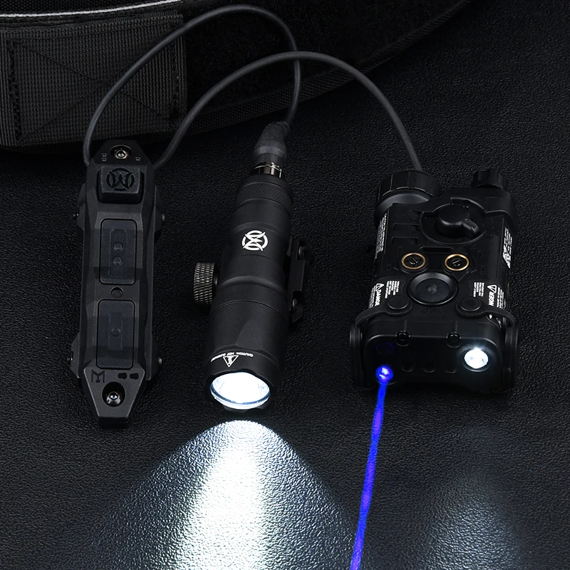 WADSN NGAL con linterna LED blanca, conjunto de versión láser IR de nailon rojo, verde y azul, SF M300A, lámpara de explorador de caza Surefir + interruptor doble - imagen 3