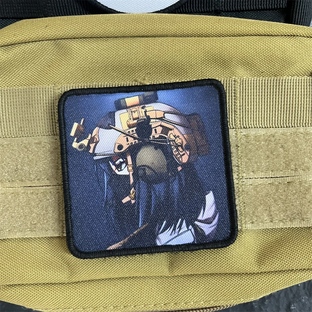 Parche táctico de Anime Super electromagnético para chica Yuban Meiqin, insignia de moralidad, pegatina de gancho y bucle para mochila personalizada - imagen 4
