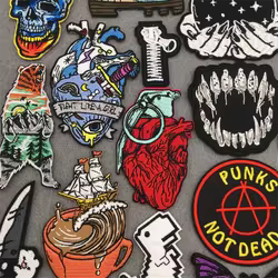 Aplicaciones de planchado, ganchos para ropa de costura, Punk y dibujos animados, divertidos parches de ropa de Anime, raya para pegatina de chaqueta