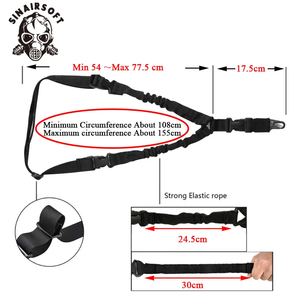 SINAIRSOFT-bandeja de hombro táctica ajustable con hebilla de Metal, cuerda elástica para bolso, cámara, equipo de caza al aire libre - imagen 2