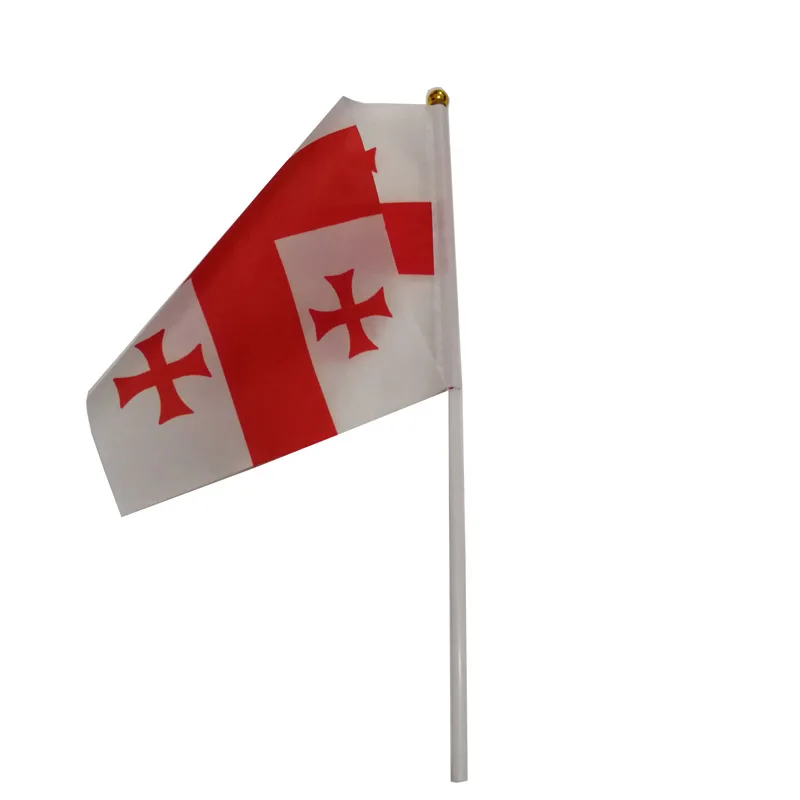 10 unids/lote banderas onduladas a mano de Georgia 14x21cm bandera de Georgia al por mayor - imagen 3