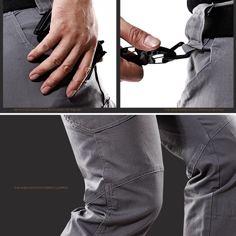 Pantalones tácticos militares de carga, pantalones de combate con múltiples bolsillos, impermeables, informales, de algodón, suaves, elásticos, transpirables - imagen 5