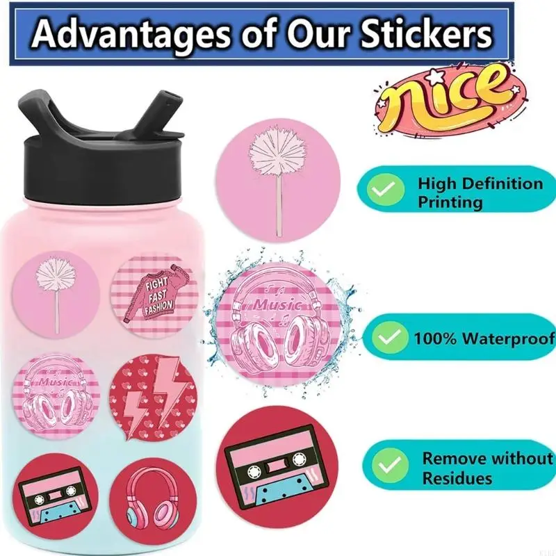 Pegatinas reutilizables con tema cerezas, calcomanías adhesivas removibles para Notebook, accesorios electrónicos, decoración - imagen 2