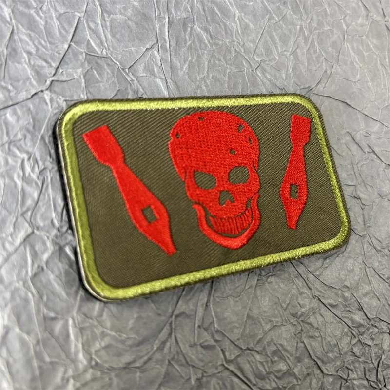 Parche impreso con bordado de calavera para ropa, equipo táctico, parches de gancho y bucle, pegatinas para mochila, insignia de moral - imagen 5