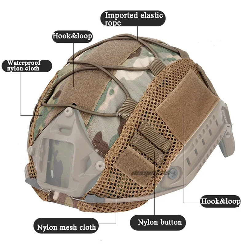 Funda Táctica para Casco Fast MH PJ BJ, Funda para Casco de Paintball Airsoft - imagen 4