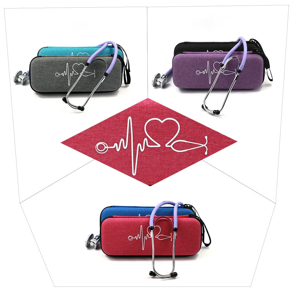 Caja de almacenamiento de estetoscopio médico portátil de viaje EVA, botiquín de primeros auxilios, estuche con bolsillos de malla para estetoscopio Littmann Cardiology III de 3M - imagen 4