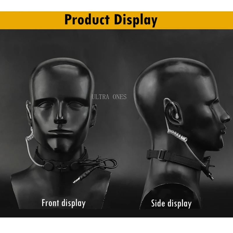 Micrófono de Walkie Talkie de alta resistencia U94 PTT, auricular táctico Nato para Radio, cuello y garganta - imagen 4