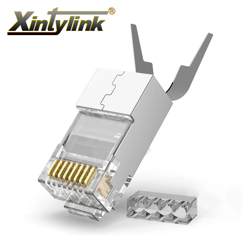 Conector xintylink CAT7 rj45 conector de cable ethernet rj rg45 CAT8 8P8C FTP stp blindado red cat6a sftp lan 10/50/100 Uds - imagen 4
