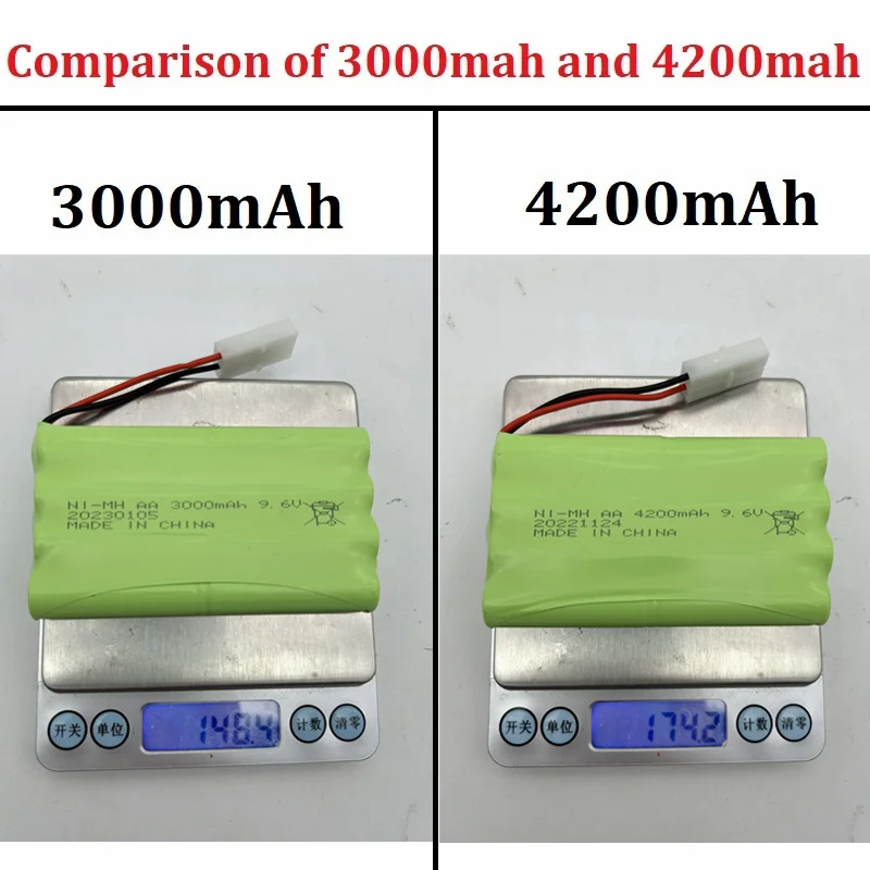 Actualización 9,6 v 4200mah NiMH batería AA para juguetes Rc coches tanque camión Robots pistolas barcos AA Ni-MH 9,6 v batería recargable 3000mAh - imagen 2