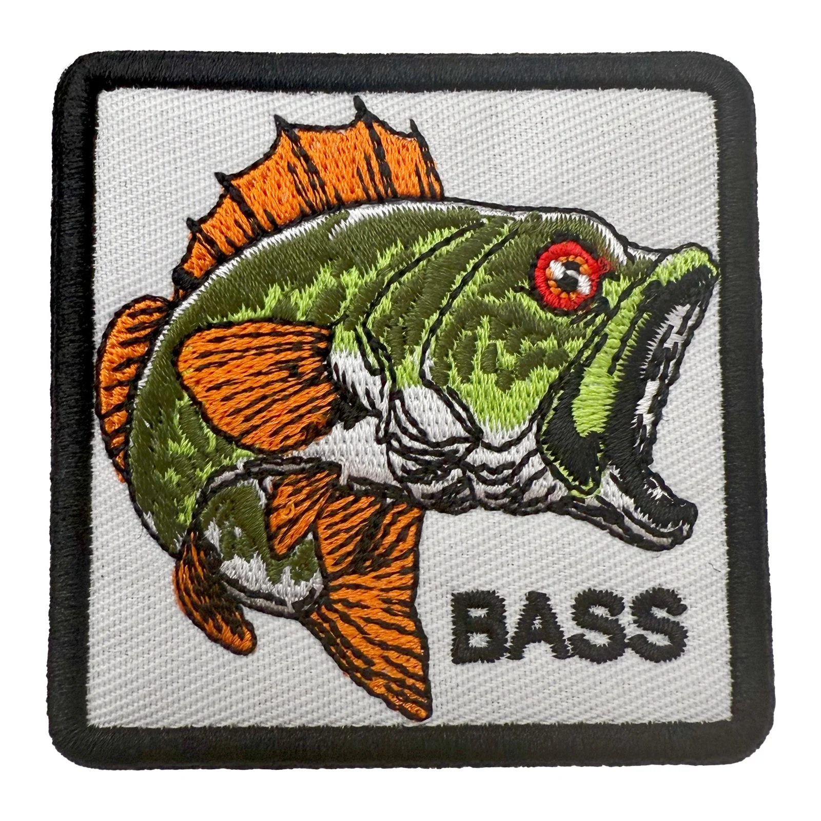 Parche de aventura al aire libre de pesca de lubina de Largemouth, insignia de aplique bordado para planchar/coser para sombreros, ropa, bolsos, mochilas