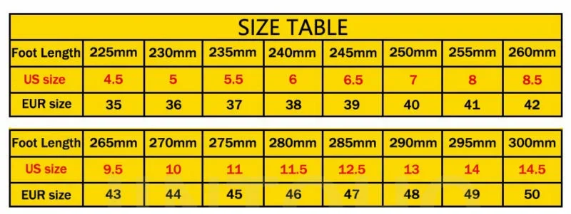 Una mesa con un fondo amarillo y un gráfico que muestra el tamaño de la mesa en pies y pulgadas