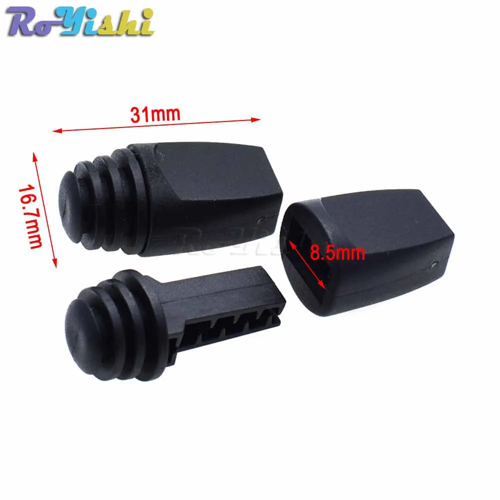 10 unids/pack Clip de cremallera hebilla tiradores de cremallera extremos de cuerda bloqueo negro para Paracord - imagen 2