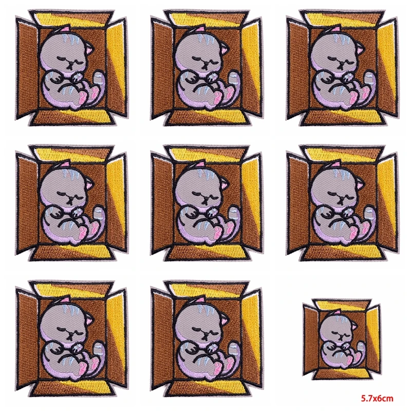 Parche de dibujos animados para planchar en la mochila, parches bordados de unicornio, rayas de animales, DIY, 10 unidades por lote - imagen 4