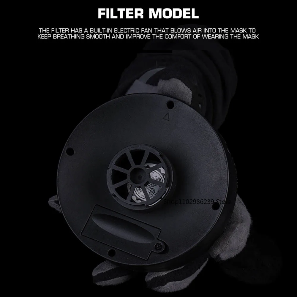 Máscara de Gas táctica FM-53, modelo simulado, máscara protectora de cara completa con filtro de ventilador, recipiente, comunicación de micrófono para Cosplay - imagen 4