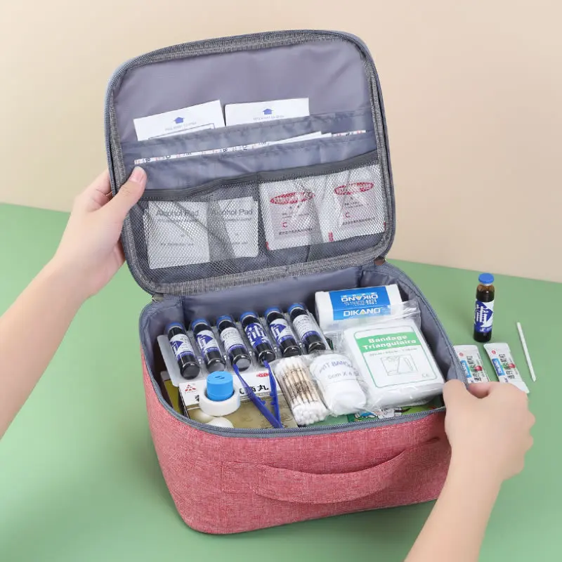 Botiquín de primeros auxilios vacío para viaje en casa, bolsa de almacenamiento de medicina, caja médica portátil de gran capacidad, bolsa de emergencia de supervivencia al aire libre - imagen 3