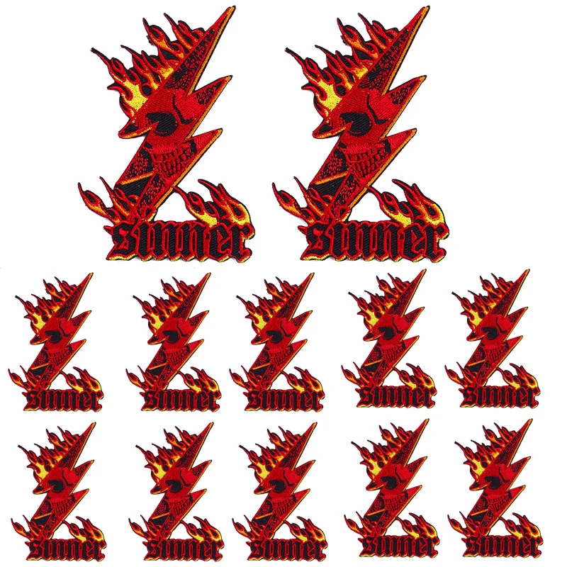 Prajna-parche bordado de llama Punk, 10 piezas, parches termoadhesivos para ropa, pegatina de calavera Punk - imagen 3