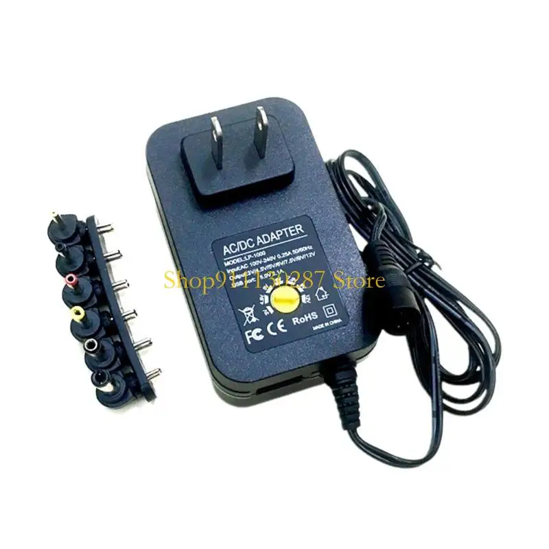 Adaptador corriente ACtoDC universal J1HC voltaje ajustable 3-12 V con 6 puntas conector y cargador USB conveniente y - imagen 2