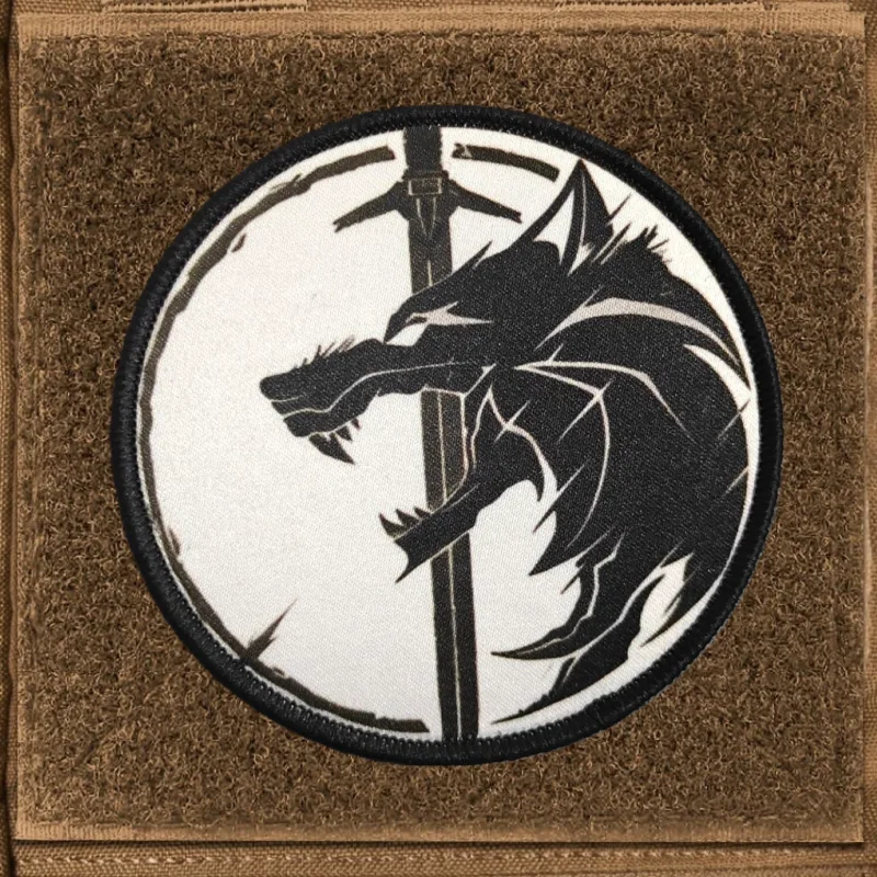 Parche con estampado de lobo militar, chaleco táctico, sombreros con gancho y bucle, insignia de moral, mochila, pegatinas decorativas, parches para brazalete para ropa