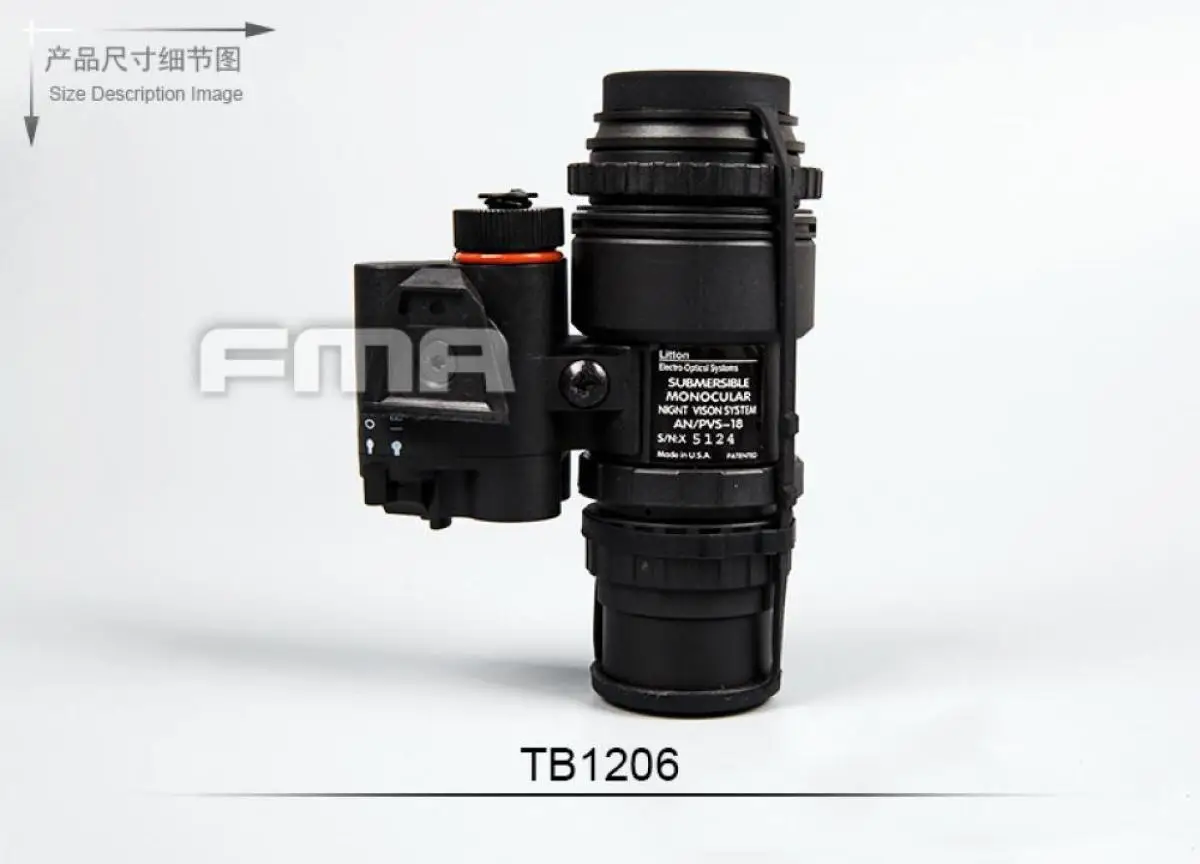 FMA Airsoft Paintball NVG modelo simulado PVS18 1:1 versión de Metal Real sin función TB1206 - imagen 4