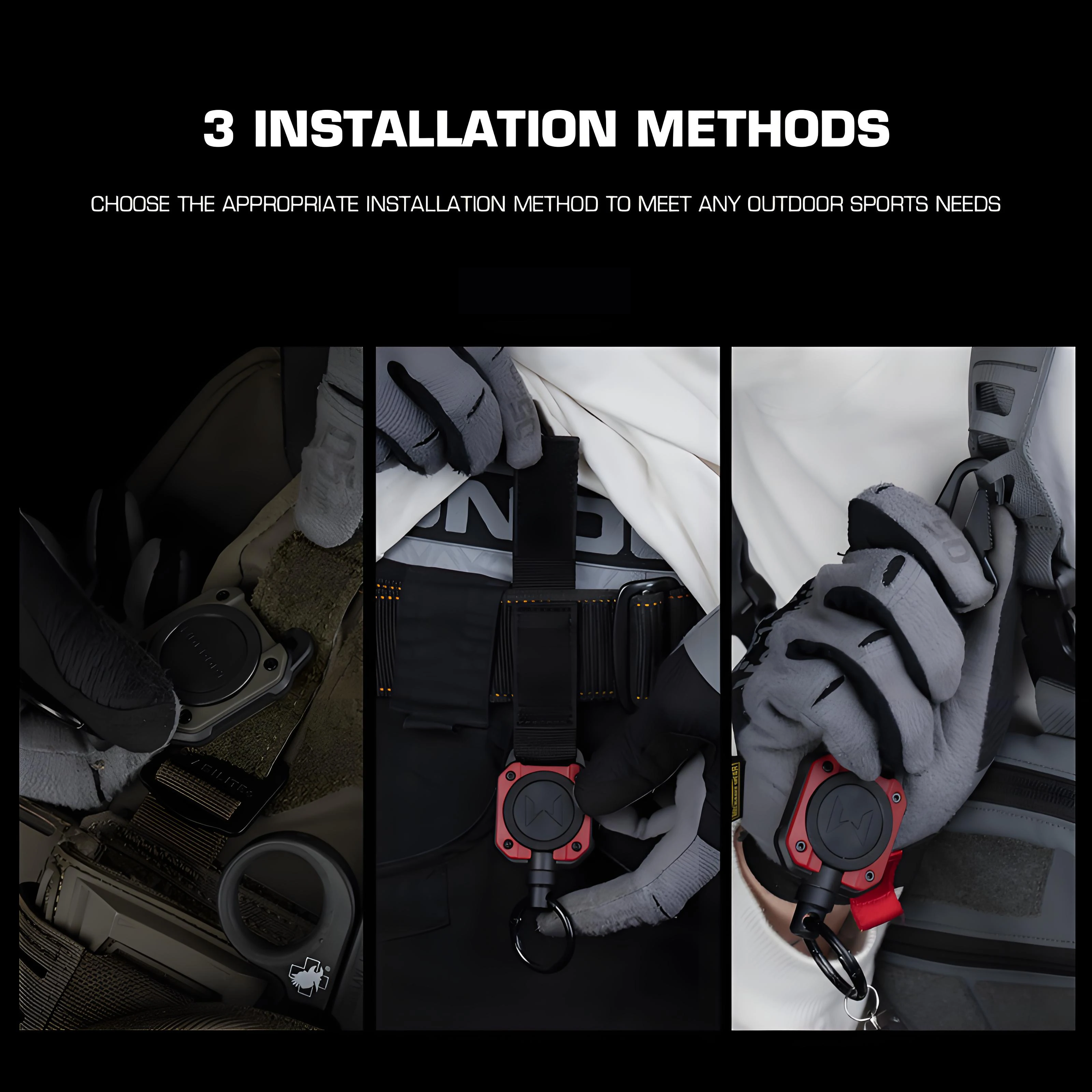 Llavero Cordón retráctil magnético Cuerda de alambre de acero telescópica con gancho de liberación rápida Molle Tactics Gear Knives Keys - imagen 3