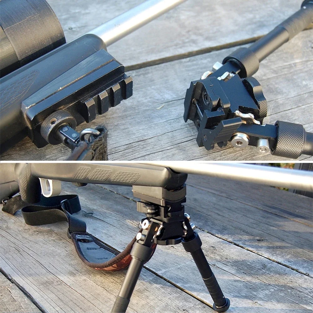 Adaptador de riel Picatinny con perno giratorio para rifle Bipod Adaptador de montaje Picatinny Weaver de 20 mm con base de goma de 3 ranuras - imagen 2