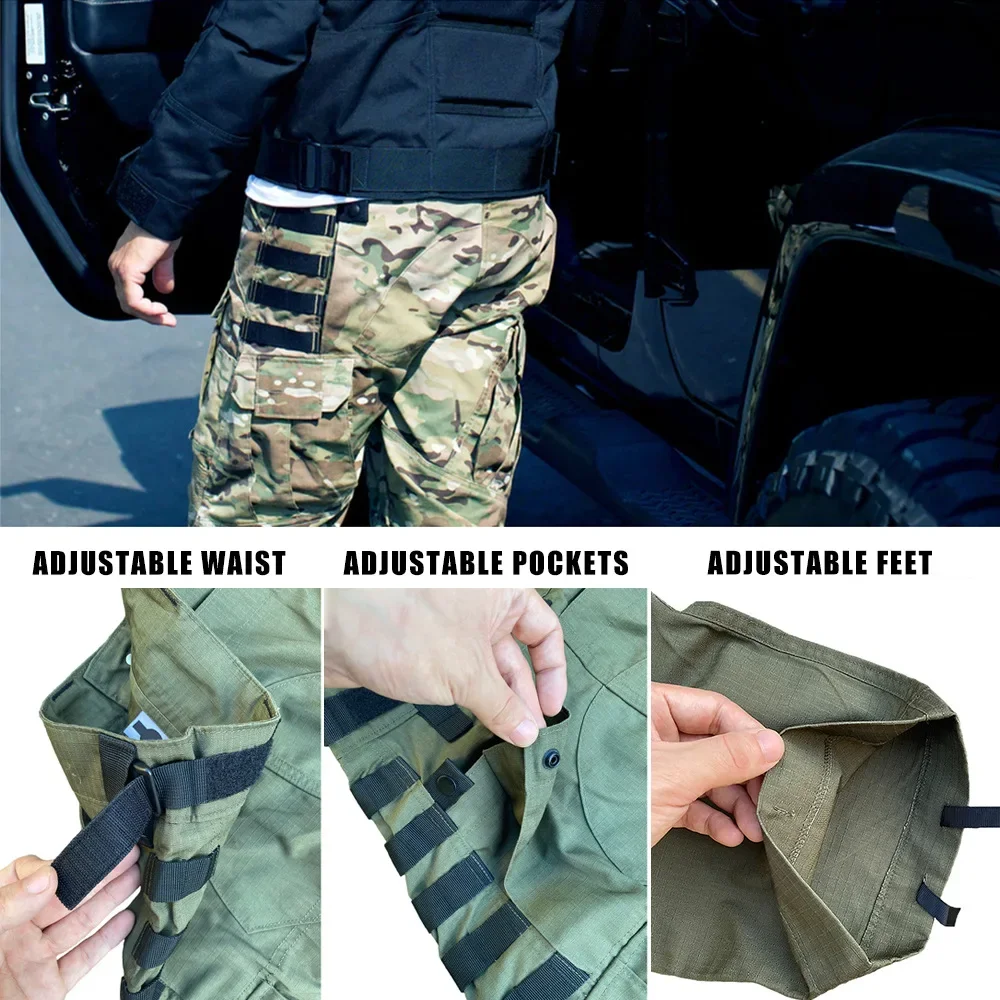 Pantalones tácticos de combate de campo, pantalones de entrenamiento, camuflaje, Multicam, senderismo, caza, pantalones de Paintball Airsoft, entrenamiento ajustado - imagen 5