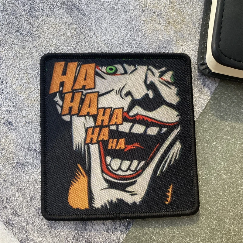 Hahahaha-insignia de moral divertida, parche impreso, brazalete militar táctico, gancho y bucle, accesorios para mochila al aire libre, pegatinas - imagen 4