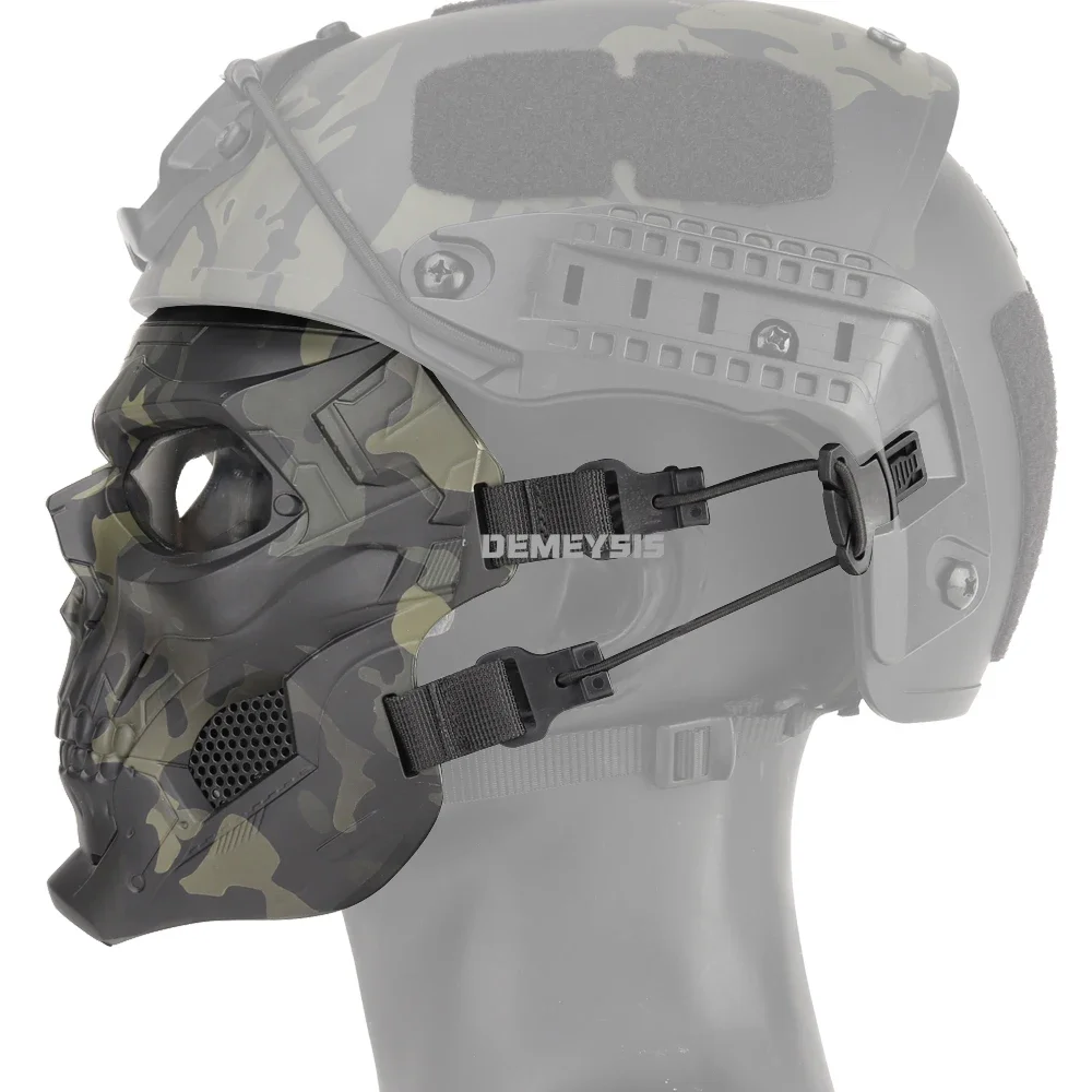 Máscara facial completa con calavera táctica, resistente a impactos, máscara de protección para tiro Airsoft, caza al aire libre, máscaras de esqueleto CS Wargame - imagen 4