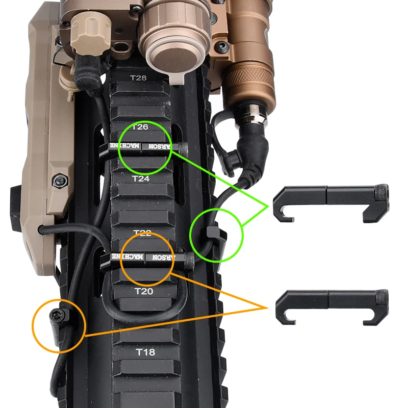 Interruptor de Presión Táctico de Metal CNC con Ranura para Cable para Linterna/Láser M300 M600, Kit de Interruptor Remoto Fijo, Accesorio para Rifle Picatinny - imagen 5