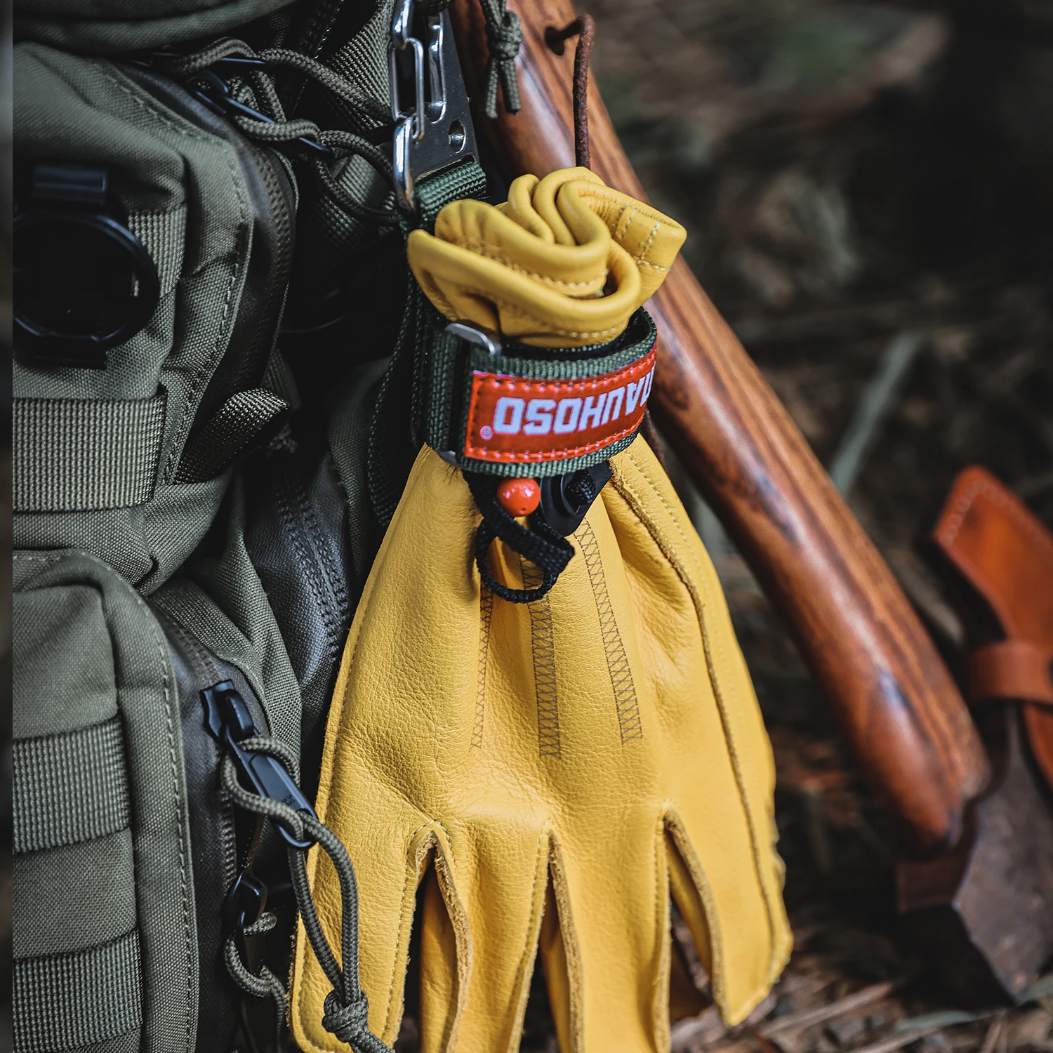 MAUHOSO Correa de soporte para guantes de engranaje táctico, llavero Molle, llavero táctico, correa para guante de engranaje de nailon, hebilla Molle - imagen 3