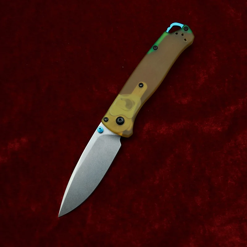 LEMIFSHE Cuchillo plegable S90V – Mango Ultem ámbar supervivencia - imagen 2