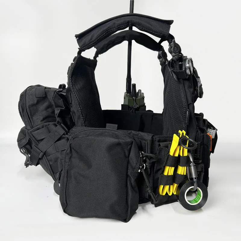 Conjunto de chaleco táctico negro para cosplay de airsoft - Diseño de liberación rápida 6094 para juegos al aire libre y equipo de disfraces - imagen 4