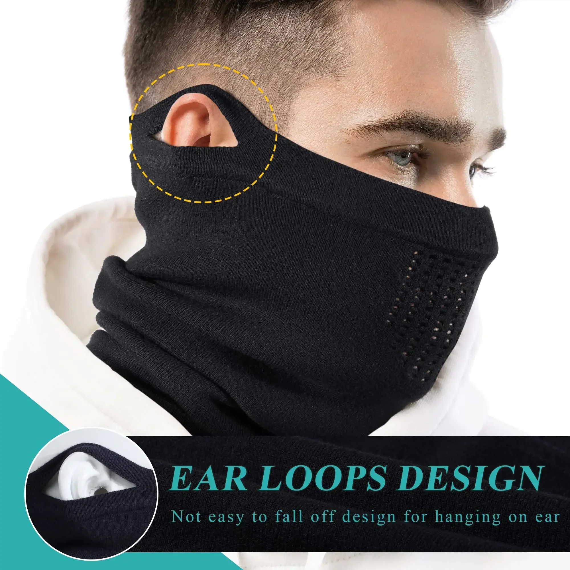 Pañuelo térmico de invierno para deportes al aire libre, senderismo, ciclismo, esquí, máscara para clima frío, cubierta suave a prueba de viento para la cara, polaina más cálida para el cuello - imagen 4