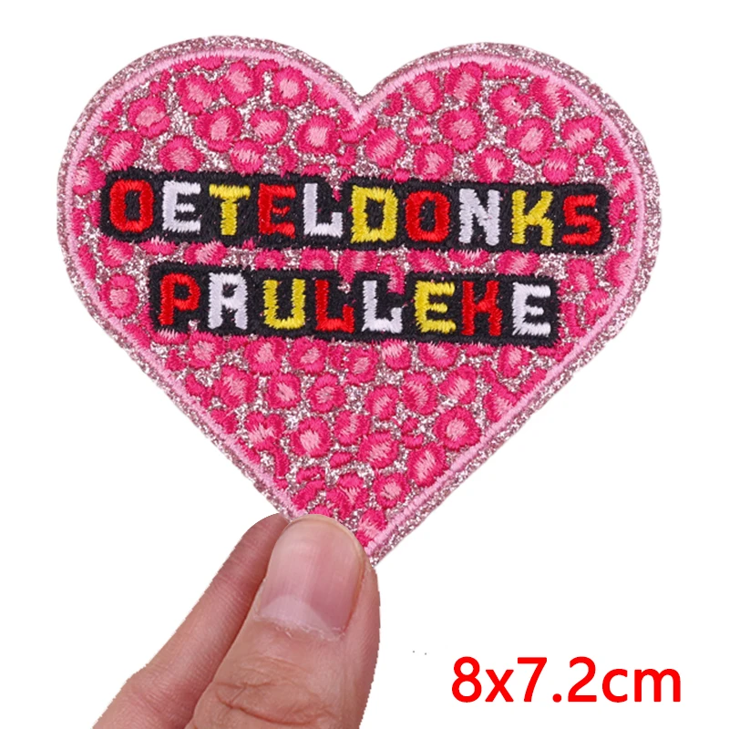 Nueva serie rosa DIY, emblema de Oeteldonk de País de tierras, parches bordados, parches para planchar para ropa, parche de rana de Carnaval de País de tierras - imagen 4