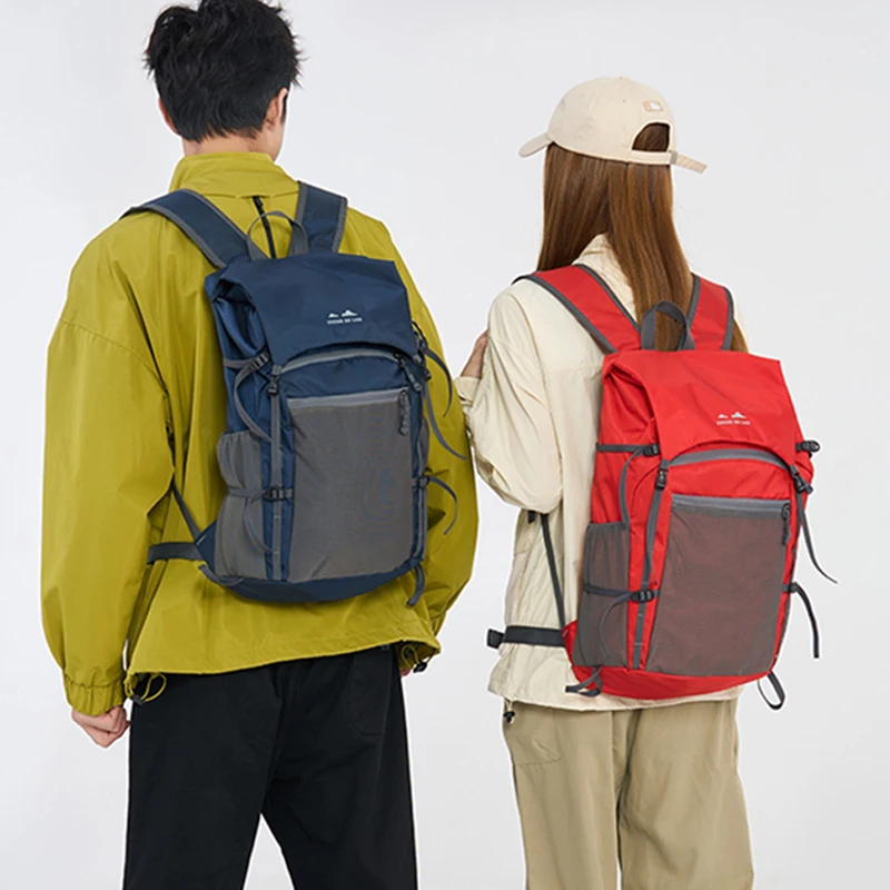 Mochila impermeable para montañismo, bolsa para acampar al aire libre, senderismo, correr, mochila grande de viaje plegable con tapa abatible, paquete ligero - imagen 4