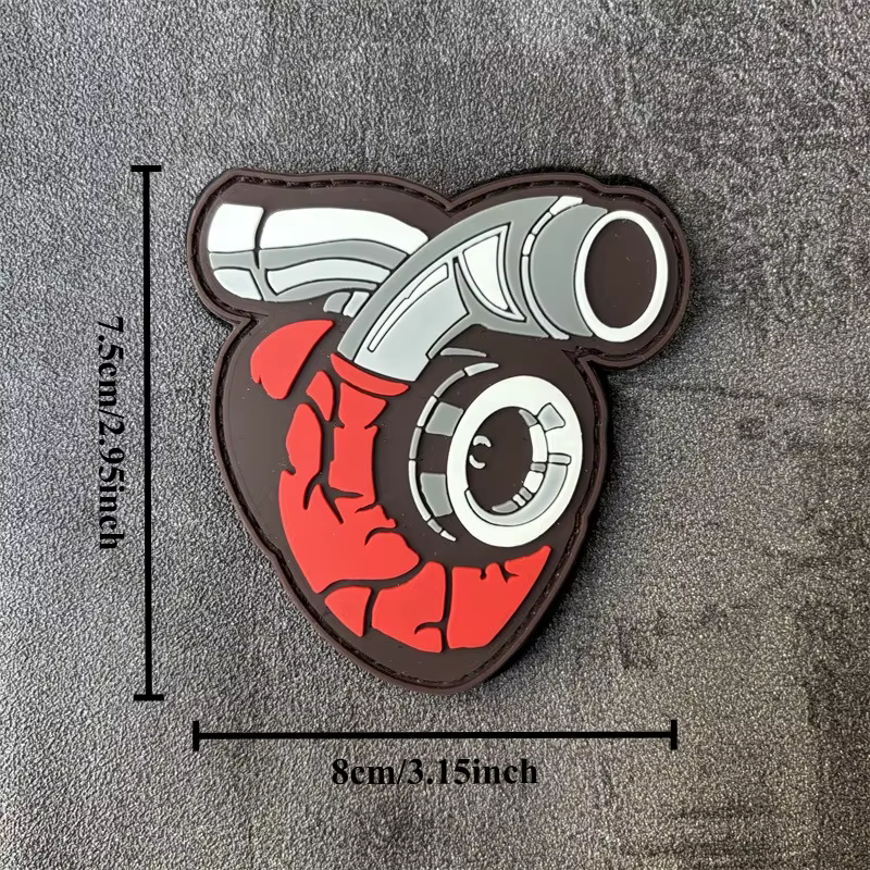 Parche táctico Turbine Heart – PVC 3D con velcro para equipo - imagen 2
