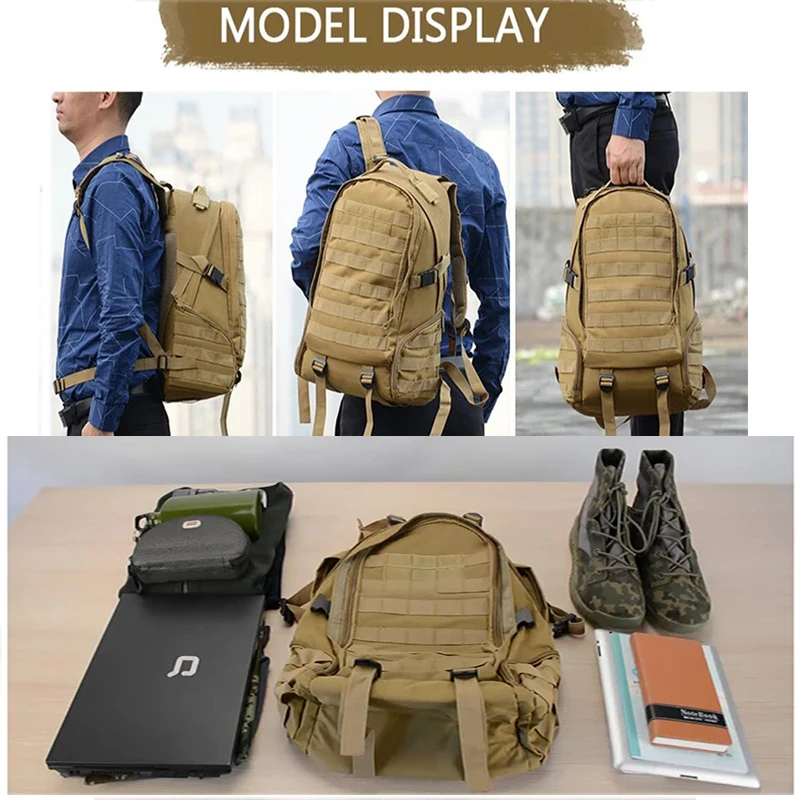 Mochila multifunción para acampar y senderismo, mochila táctica militar para deportes al aire libre, accesorio del ejército de viaje, bolsa de escalada y senderismo - imagen 2