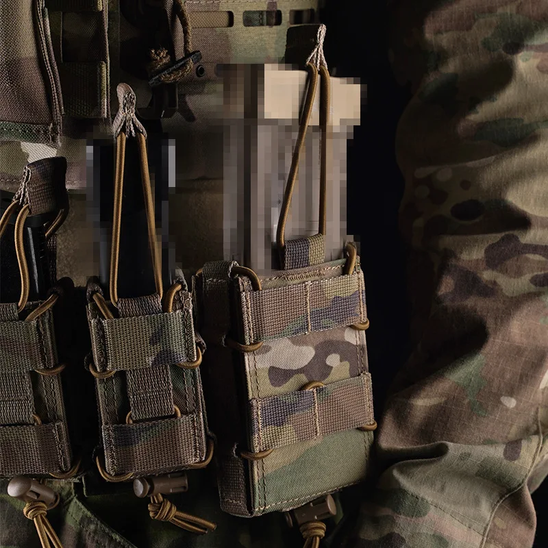 MR rifle-bolsa para revistas (5,56 y 7,62), se adapta a varios equipos tácticos MOLLE y cinturones tácticos, fijación de cuerda elástica - imagen 2