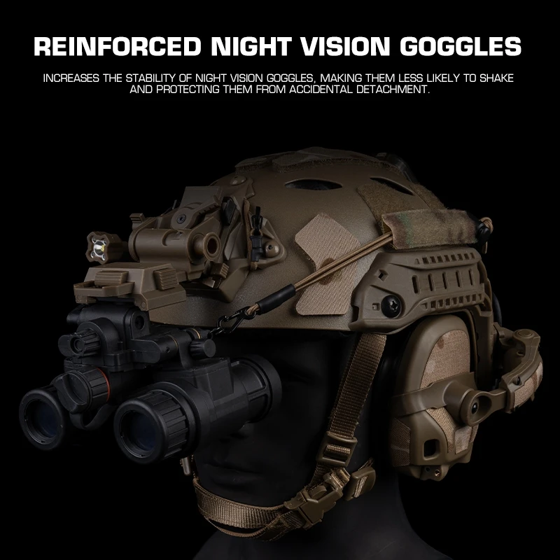 Cordón táctico NVG V4, casco con cierre mágico para Pvs7 Pvs14 Pvs31, dispositivos de visión nocturna montados en casco, cuerda fija antipérdida - imagen 3
