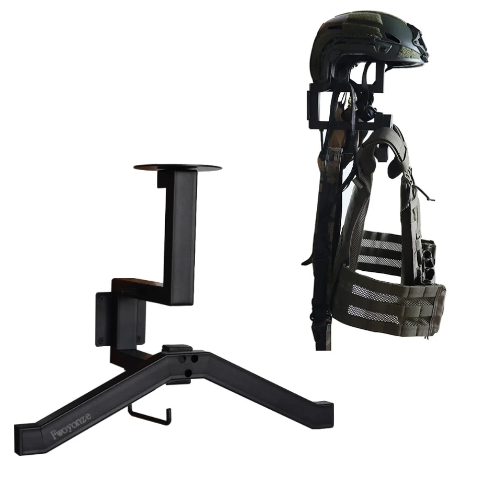Fwoyonze Soporte Táctico de Pared Metálico para Casco y Chaleco