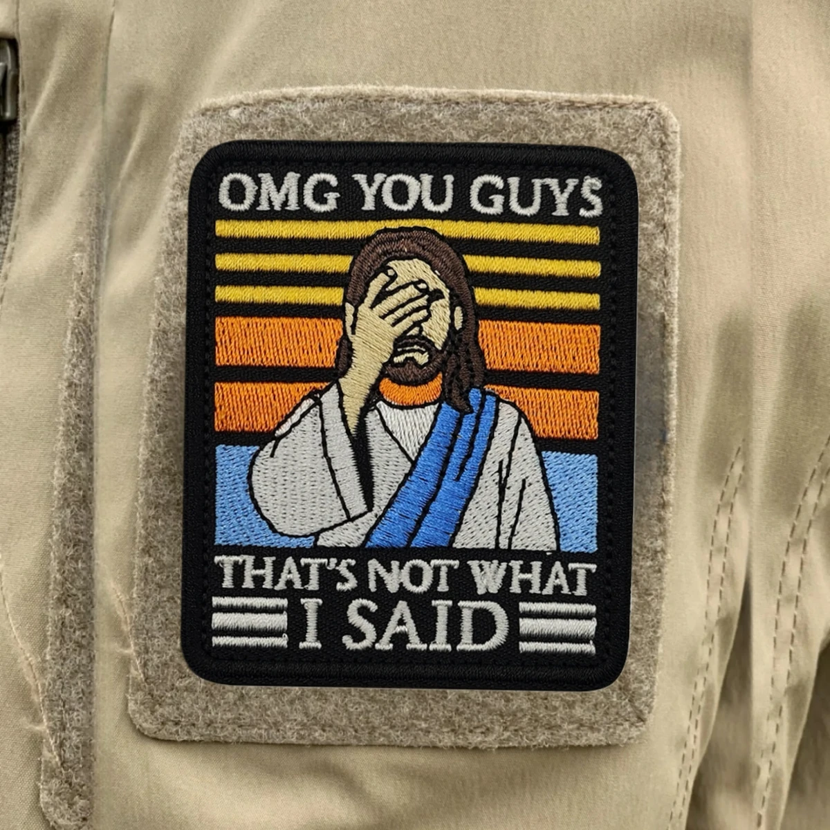 "Omg You Guys", no es lo que me dijo, insignia de moral divertida, parches de gancho y bucle bordados, pegatina para mochila del ejército militar táctico - imagen 2
