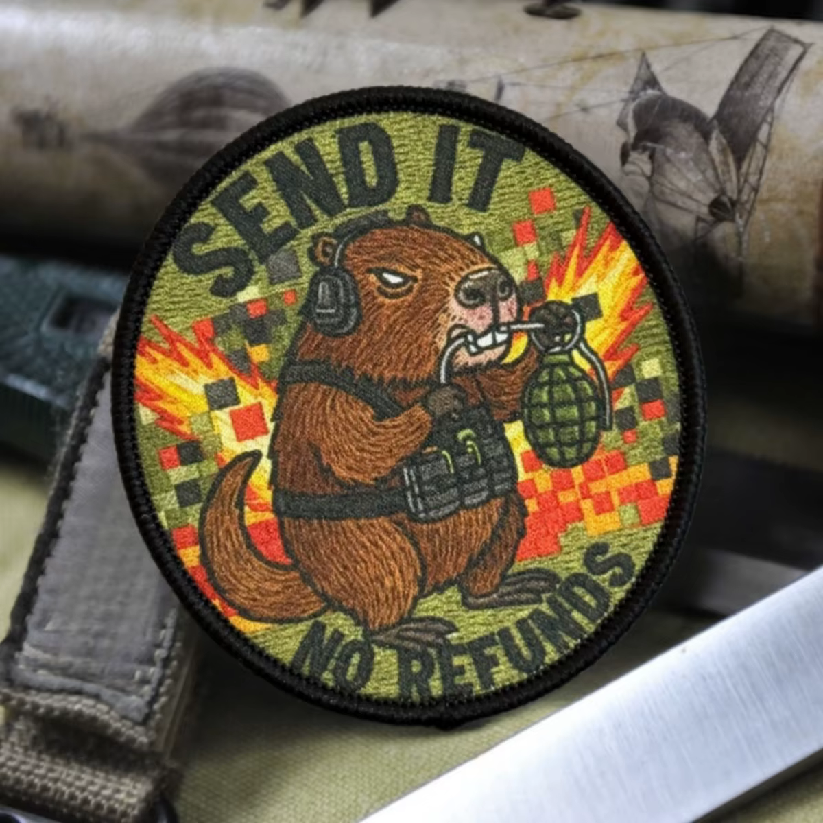 Beaver Morale Parche táctico castor insignia impresa gancho y bucle - imagen 2