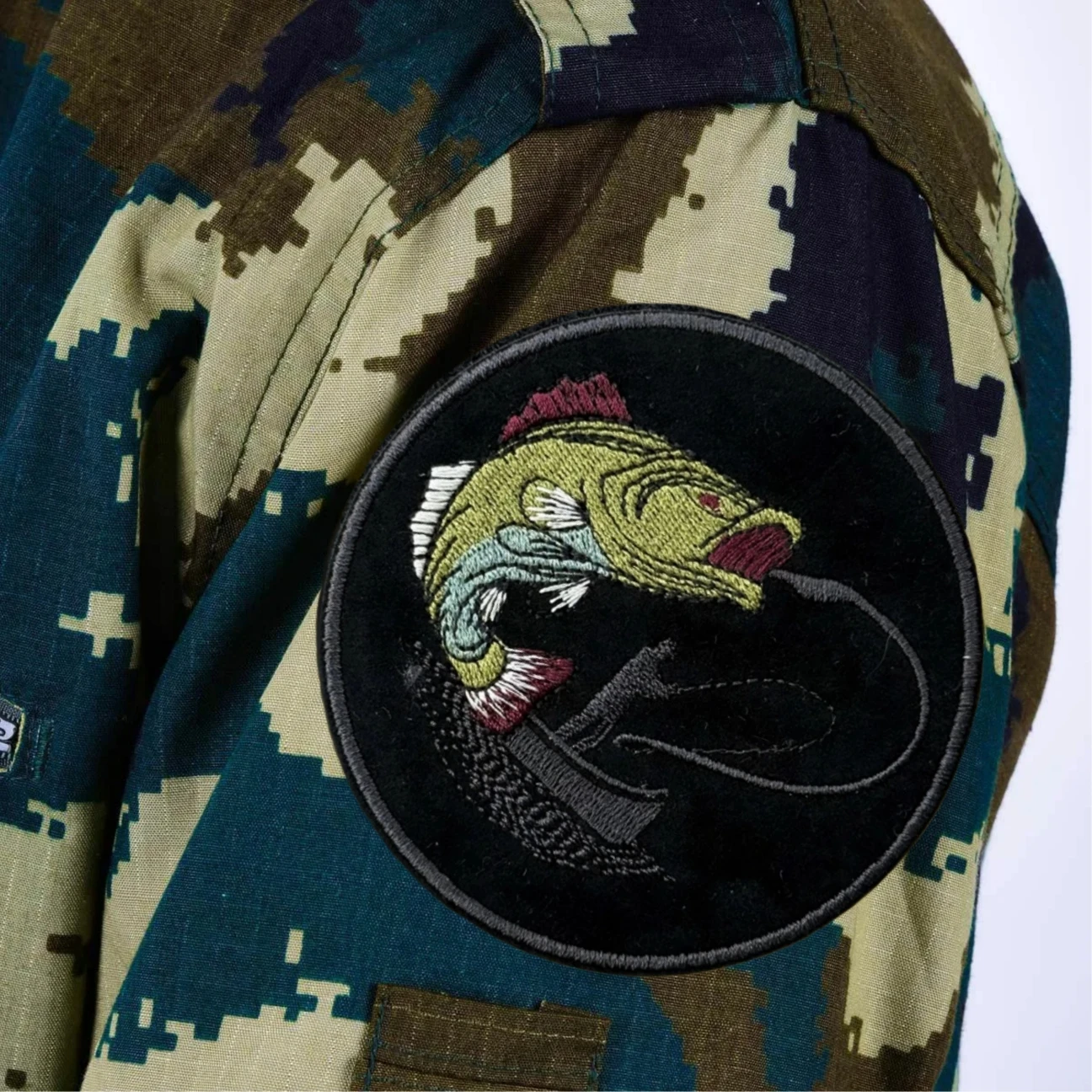 Parche de pesca sin juramiento, gancho y bucle de moral táctico, pegatina personalizada para mochila del ejército militar, parches bordados para ropa