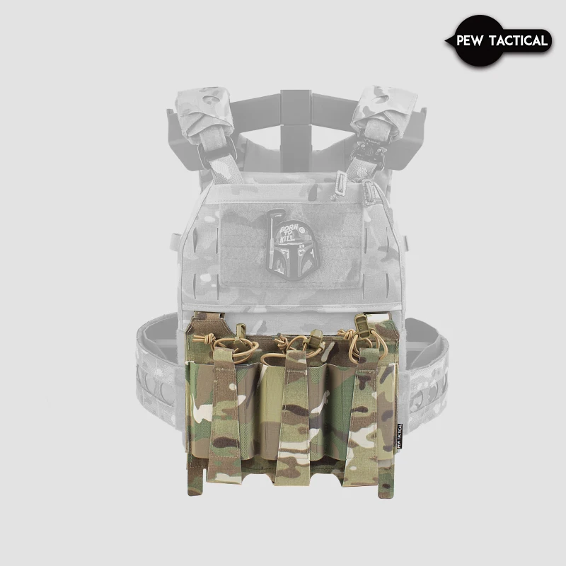 PEW TACTICAL Bolsa para revistas con solapa frontal triple elástica TEAR 5.56 FCPC V5 AIRSOFT FP07 - imagen 3