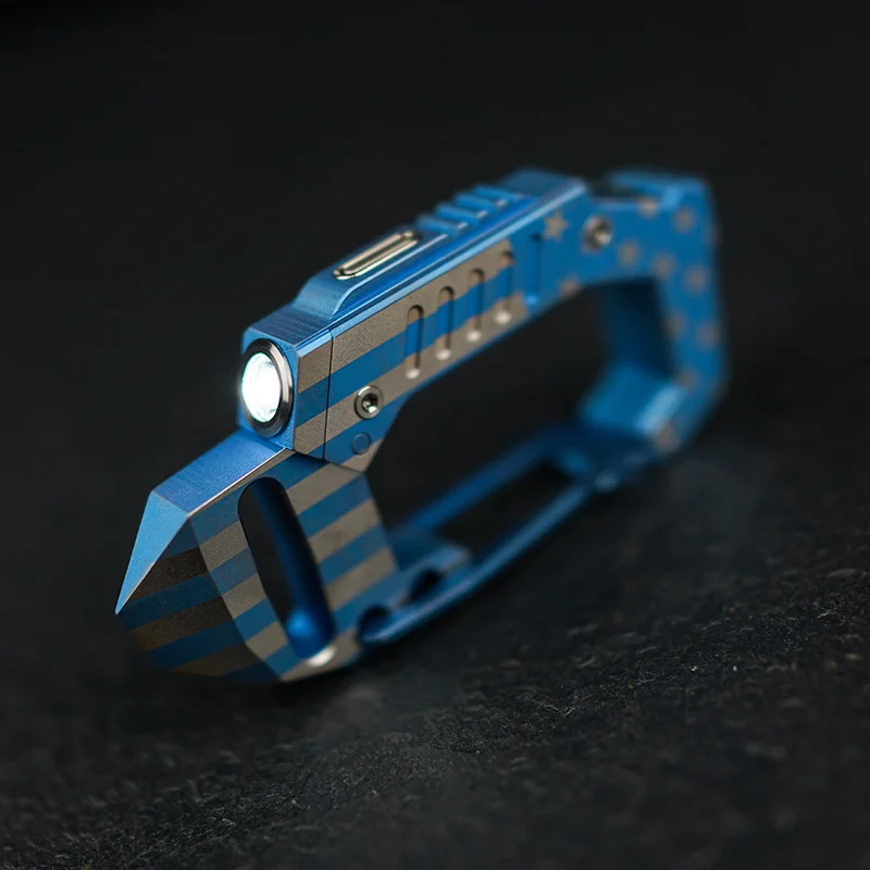 Cooyoo-llavero de aleación de titanio HF10, colgante rápido multifuncional Edc, linterna de tigre de dedo, edición limitada - imagen 4