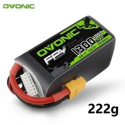 Nueva batería Lipo OVONIC 1300mAh 100C 22,2 V para helicóptero RC Quadcopter Dron de carreras con visión en primera persona piezas 22,2 V con batería de enchufe XT60